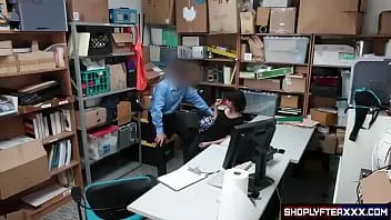 play Brunette thief opts to strip naked and let the security guard pound her wet pussy with his big cock until she cums.