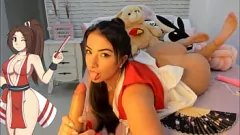 Play Mai Shiranui's Intense Cosplay Vibrator Game: Squirt, Big Tits, and Female Orgasm